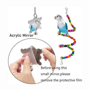 7-Piece Wooden Parrot Toy Set with Swing and Bells