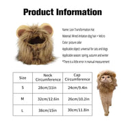 Lion Mane Cat Hat - Elastic Pet Headgear for Photos & Parties
