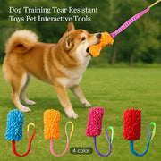 Plush Rope Dog Chew Toy With Handle - Pulling Toy for Active Chewers