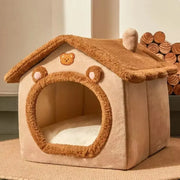 Foldable Dog House Bed - Warm Kennel Sofa for Cats & Small Dogs