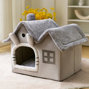 Foldable Dog House Bed - Warm Kennel Sofa for Cats & Small Dogs