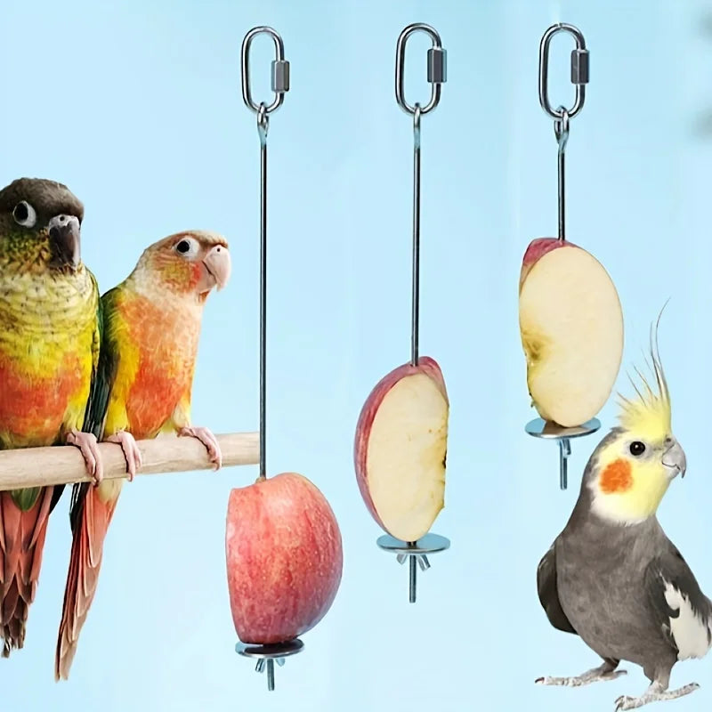 Stainless Steel Hanging Bird Feeder Fork for Fruit Snacks
