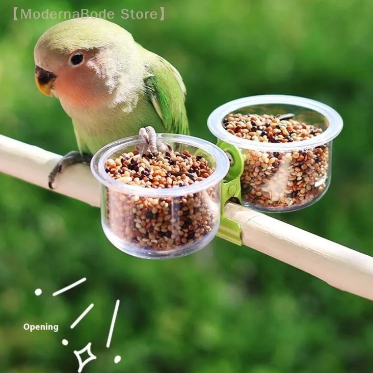 Clip-On Parrot Food Bowl Feeder for Small Birds