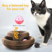 Round Corrugated Cat Scratcher Board with Ball Toy