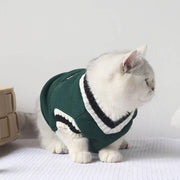 Collegiate Style Pet Sweater Vest - Warm Winter Cat & Dog Sweatshirt