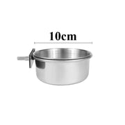 Stainless Steel Parrot Food and Water Cup with Clamp