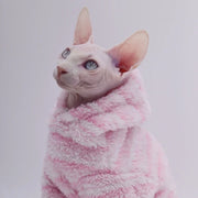 Double-Sided Fluffy Sphynx Cat Jacket - Warm Winter Hairless Cat Coat