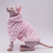 Double-Sided Fluffy Sphynx Cat Jacket - Warm Winter Hairless Cat Coat