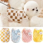 Bear Print Plush Pet Sweater - Winter Button Jacket for Cats & Dogs