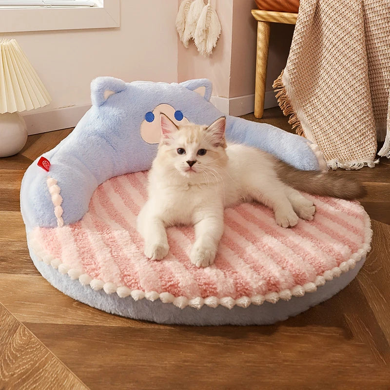 HOOPET Removable Winter Cat Bed Cushion - Durable Small Pet Sleeping Mat